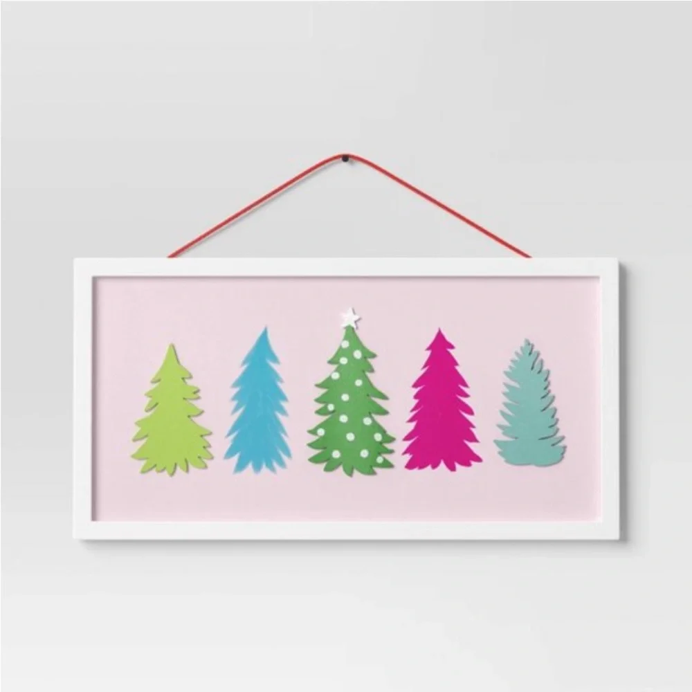Target Pink Wood Christmas Tree Sign / Picture